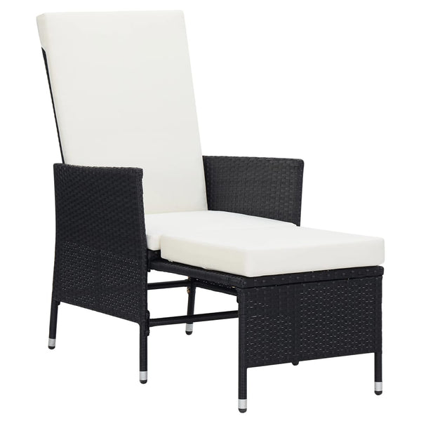 vidaXL 3-Piece Garden Lounge Set with Cushions Poly Rattan Black