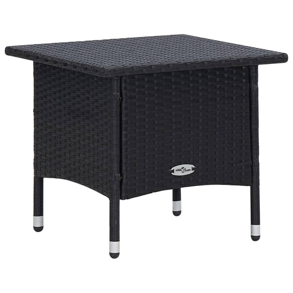 vidaXL 3-Piece Garden Lounge Set with Cushions Poly Rattan Black