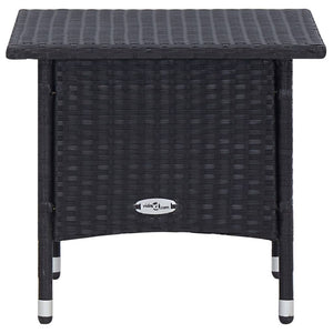 vidaXL 3-Piece Garden Lounge Set with Cushions Poly Rattan Black