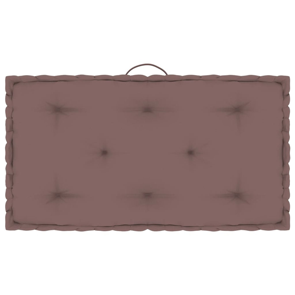 vidaXL Pallet Floor Cushion Taupe 73x40x7 cm Cotton