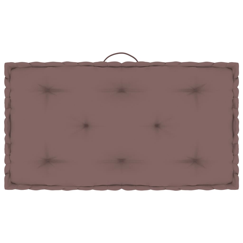vidaXL Pallet Floor Cushion Taupe 73x40x7 cm Cotton