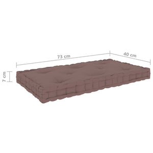 vidaXL Pallet Floor Cushion Taupe 73x40x7 cm Cotton
