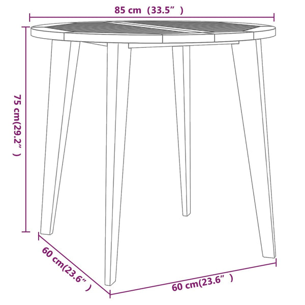 vidaXL 3-Piece Garden Dining Set Solid Acacia Wood