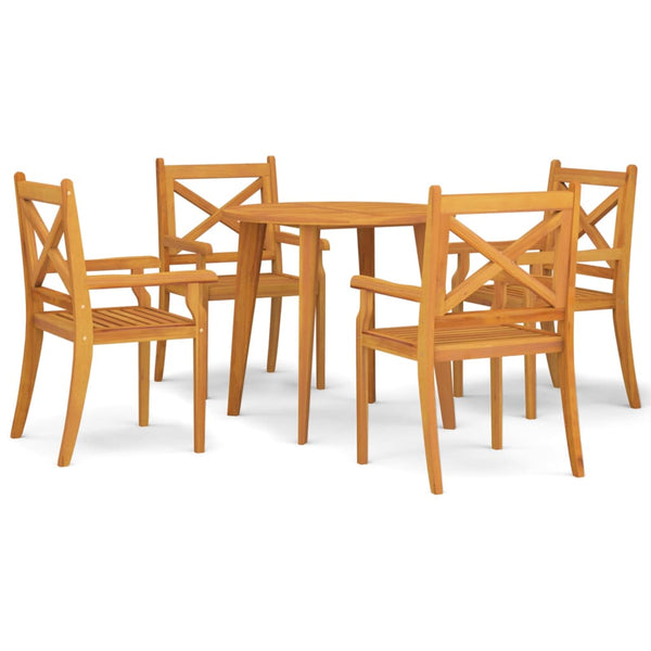 vidaXL 5-piece Garden Dining Set Solid Acacia Wood
