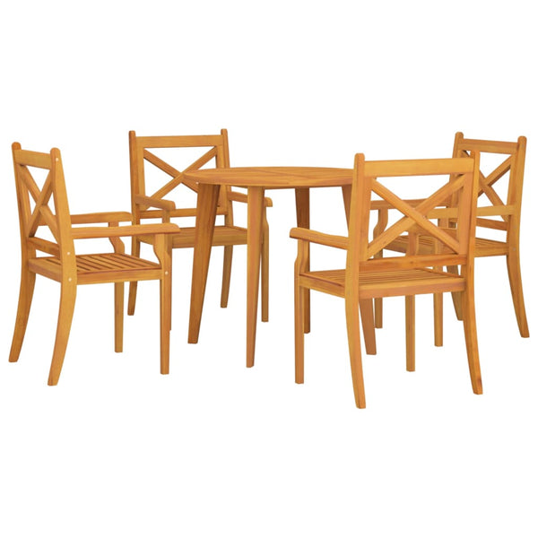 vidaXL 5-piece Garden Dining Set Solid Acacia Wood
