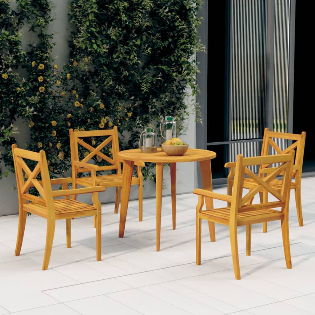vidaXL 5-piece Garden Dining Set Solid Acacia Wood
