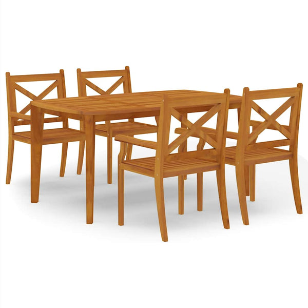 vidaXL 5-piece Garden Dining Set Solid Acacia Wood