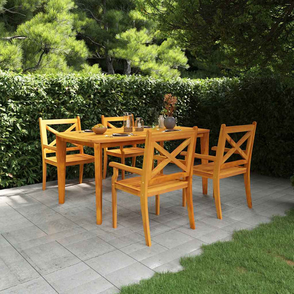 vidaXL 5-piece Garden Dining Set Solid Acacia Wood