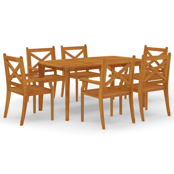 vidaXL 7-Piece Garden Dining Set Solid Acacia Wood