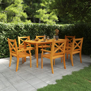 vidaXL 7-Piece Garden Dining Set Solid Acacia Wood
