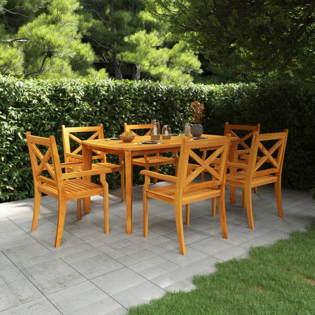 vidaXL 7-Piece Garden Dining Set Solid Acacia Wood