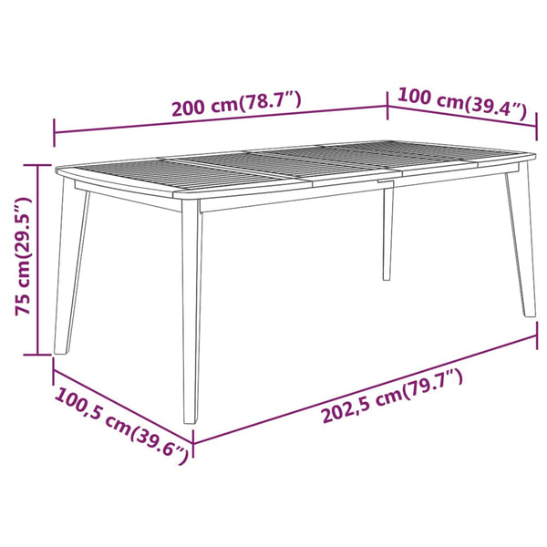 vidaXL 9-piece Garden Dining Set Solid Acacia Wood