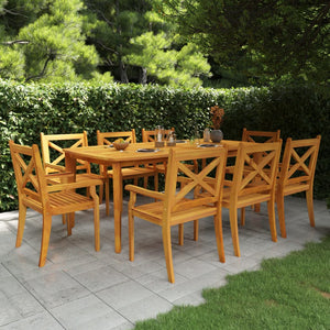 vidaXL 9-piece Garden Dining Set Solid Acacia Wood