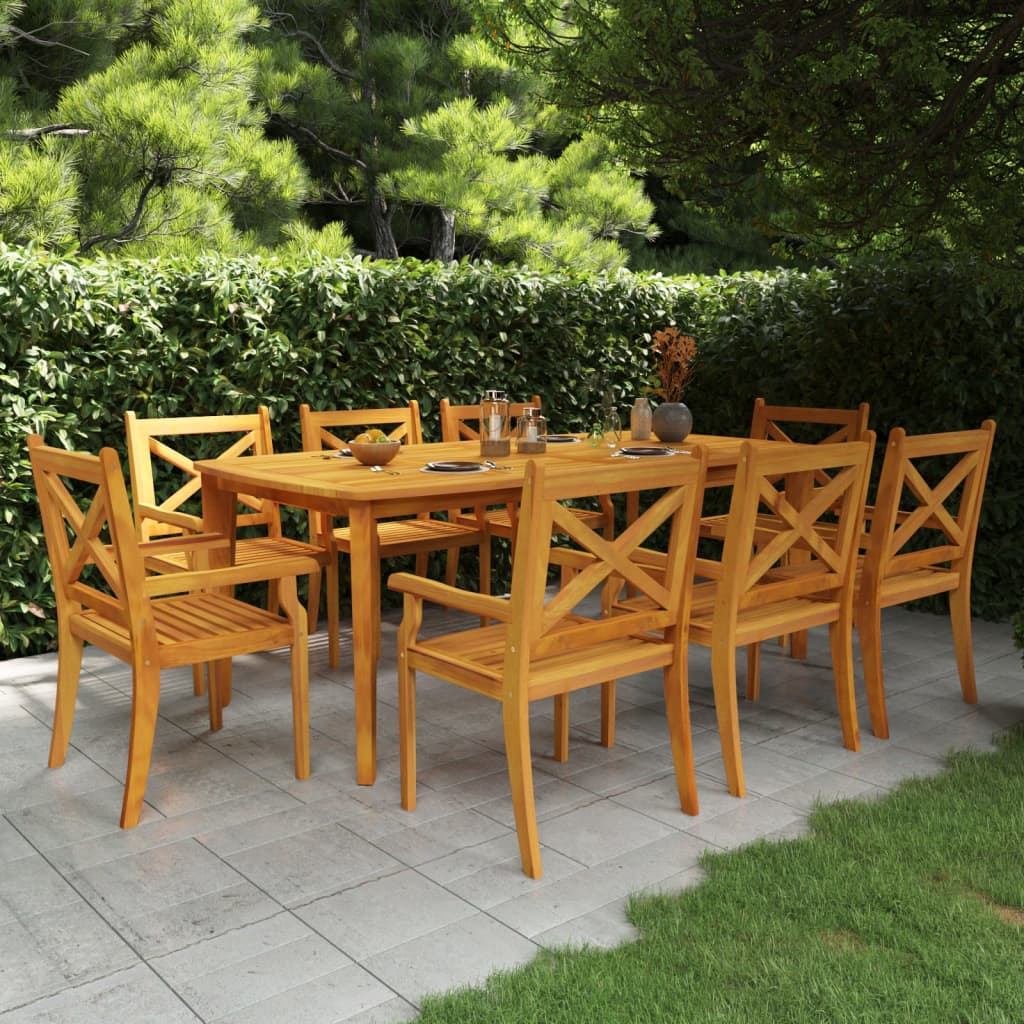 vidaXL 9-piece Garden Dining Set Solid Acacia Wood