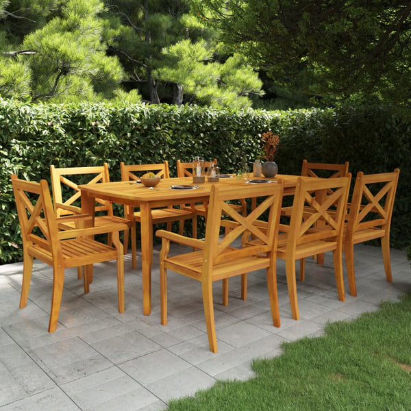 vidaXL 9-piece Garden Dining Set Solid Acacia Wood