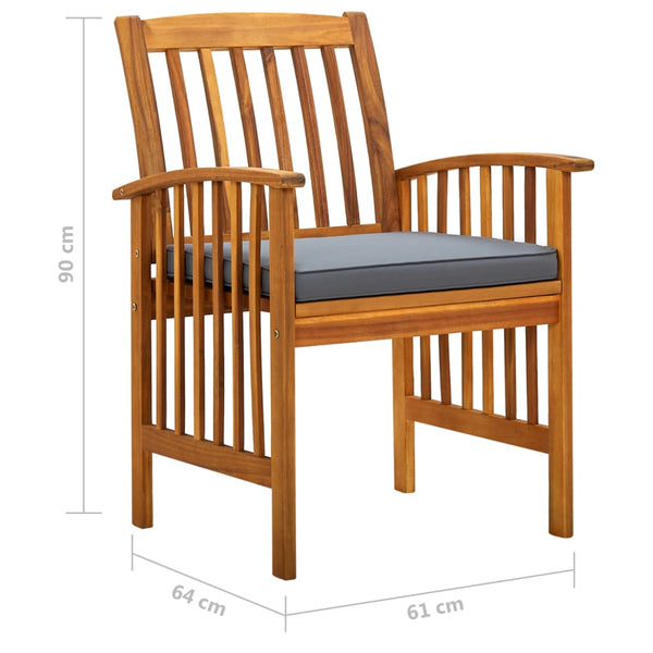 vidaXL 3-Piece Garden Dining Set with Cushions Solid Acacia Wood