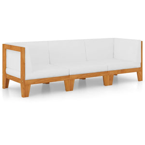 vidaXL 3-Piece Garden Lounge Set with Cushions Solid Acacia Wood