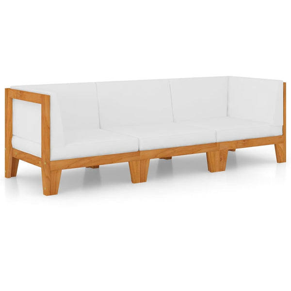 vidaXL 3-Piece Garden Lounge Set with Cushions Solid Acacia Wood