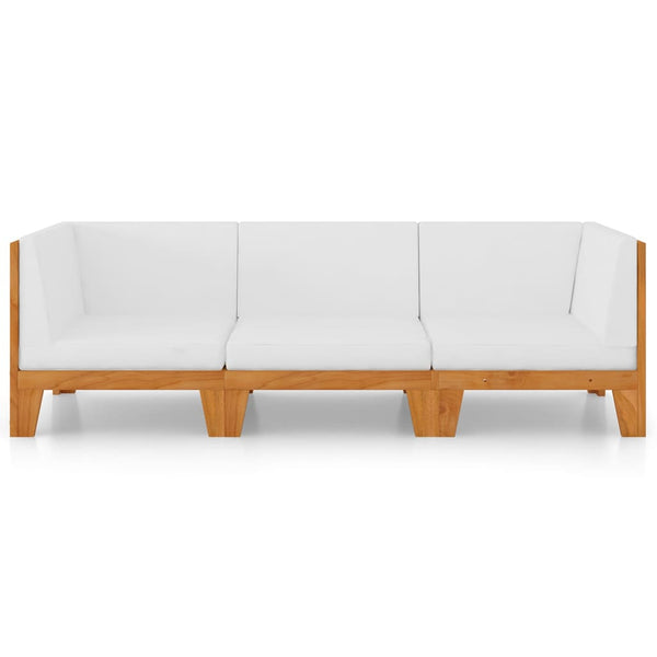 vidaXL 3-Piece Garden Lounge Set with Cushions Solid Acacia Wood