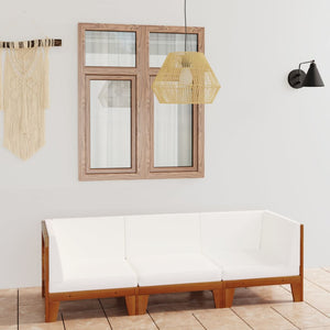 vidaXL 3-Piece Garden Lounge Set with Cushions Solid Acacia Wood