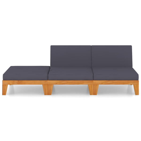 vidaXL 3-Piece Garden Lounge Set with Cushions Solid Acacia Wood