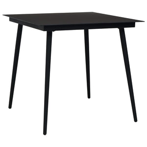 vidaXL 3-Piece Garden Dining Set Cotton Rope and Steel Black
