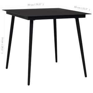 vidaXL 3-Piece Garden Dining Set Cotton Rope and Steel Black