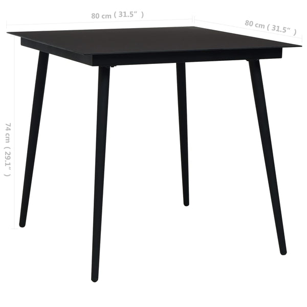 vidaXL 3-Piece Garden Dining Set Cotton Rope and Steel Black