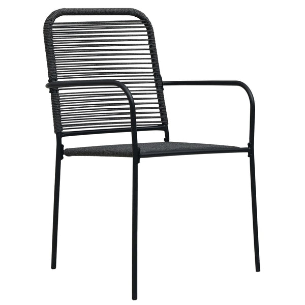 vidaXL 7-Piece Outdoor Dining Set Cotton Rope and Steel Black