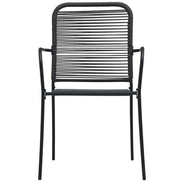vidaXL 7-Piece Outdoor Dining Set Cotton Rope and Steel Black