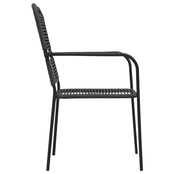 vidaXL 7-Piece Outdoor Dining Set Cotton Rope and Steel Black