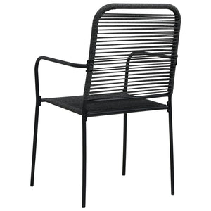 vidaXL 7-Piece Outdoor Dining Set Cotton Rope and Steel Black