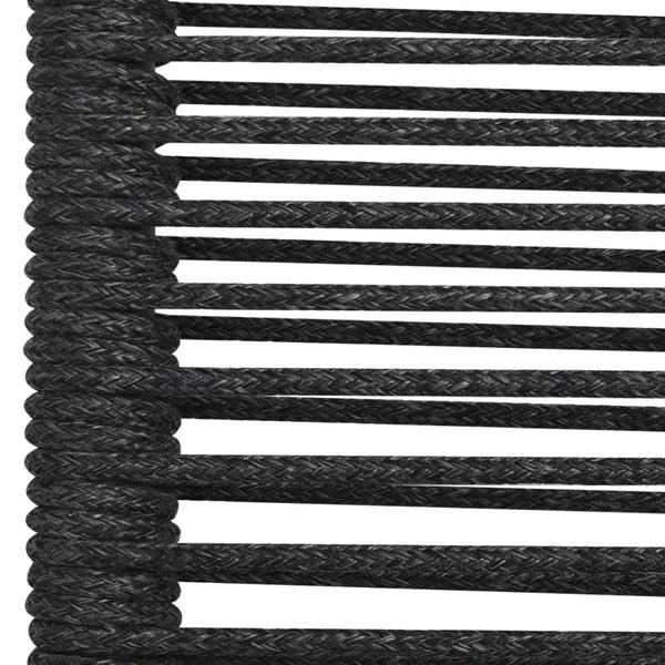vidaXL 7-Piece Outdoor Dining Set Cotton Rope and Steel Black