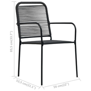 vidaXL 9-piece Garden Dining Set Cotton Rope and Steel Black
