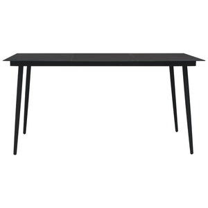 vidaXL 9-piece Garden Dining Set Cotton Rope and Steel Black