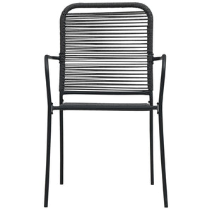 vidaXL 9-piece Garden Dining Set Cotton Rope and Steel Black