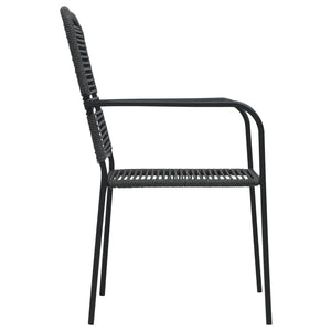 vidaXL 9-piece Garden Dining Set Cotton Rope and Steel Black