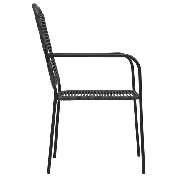 vidaXL 9-piece Garden Dining Set Cotton Rope and Steel Black