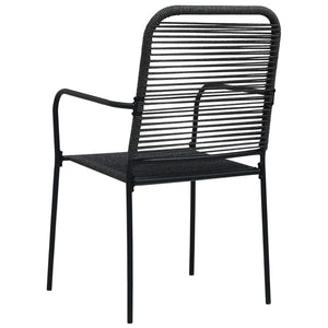 vidaXL 9-piece Garden Dining Set Cotton Rope and Steel Black