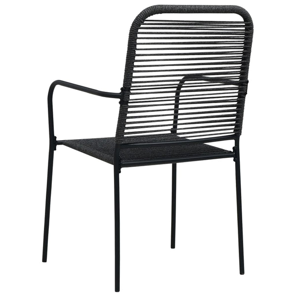 vidaXL 9-piece Garden Dining Set Cotton Rope and Steel Black