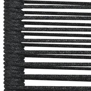 vidaXL 9-piece Garden Dining Set Cotton Rope and Steel Black