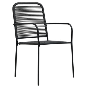 vidaXL 7-Piece Outdoor Dining Set Cotton Rope and Steel Black