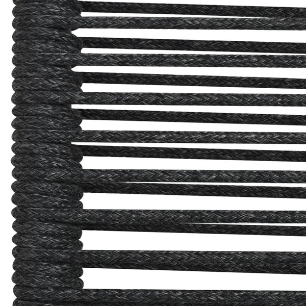 vidaXL 7-Piece Outdoor Dining Set Cotton Rope and Steel Black