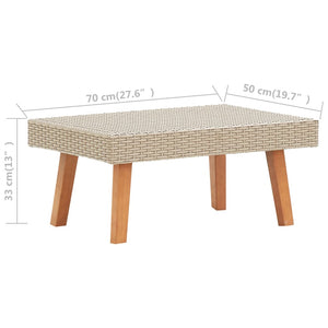 vidaXL 4-Piece Garden Lounge Set with Cushions Poly Rattan Beige