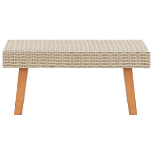 vidaXL 4-Piece Garden Lounge Set with Cushions Poly Rattan Beige