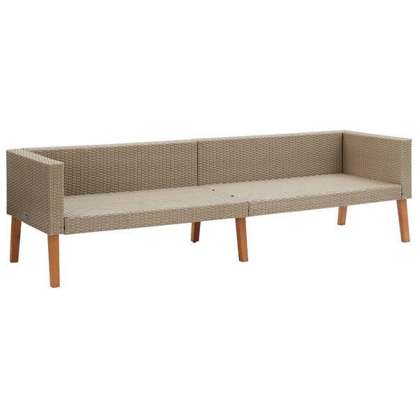 vidaXL 4-Piece Garden Lounge Set with Cushions Poly Rattan Beige
