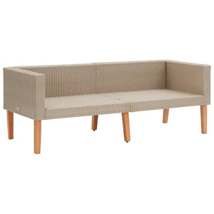 vidaXL 4-Piece Garden Lounge Set with Cushions Poly Rattan Beige