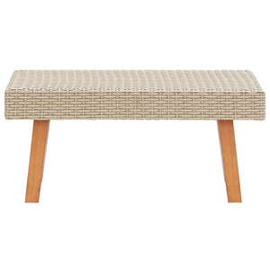 vidaXL 4-Piece Garden Lounge Set with Cushions Poly Rattan Beige