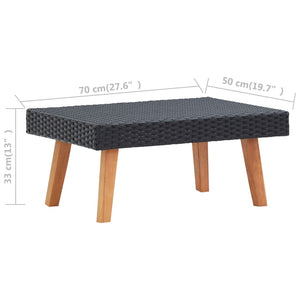 vidaXL 4-piece Garden Lounge Set with Cushions Poly Rattan Black