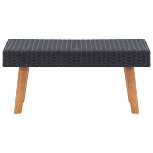 vidaXL 4-piece Garden Lounge Set with Cushions Poly Rattan Black